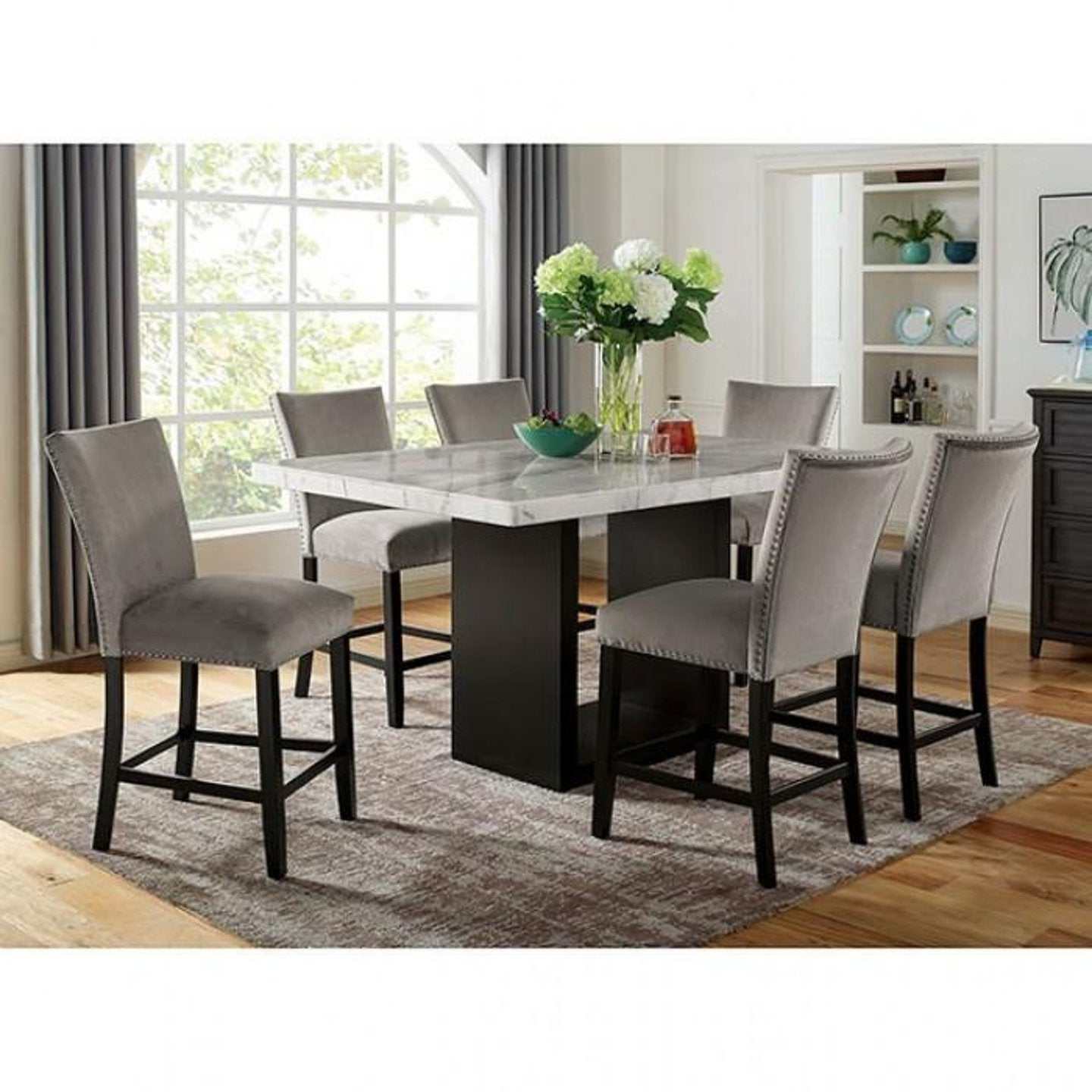 Kian White & Black Counter Height Table - Ornate Home