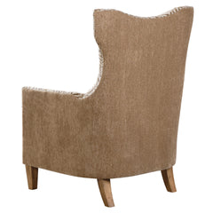 Kiango Animal Pattern Brown/White/Woodtone Armchair - Ornate Home