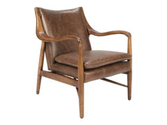 Kiannah Barrel Brown Arm Chair - Ornate Home