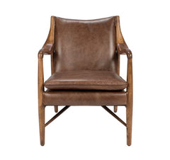 Kiannah Barrel Brown Arm Chair - Ornate Home
