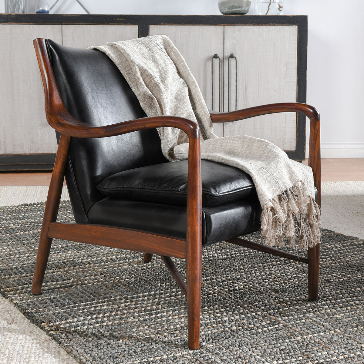 Kiannah Black Club Chair - Ornate Home
