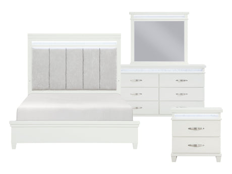 Kidman White/Gray 4-Piece Queen Bedroom Set - Ornate Home
