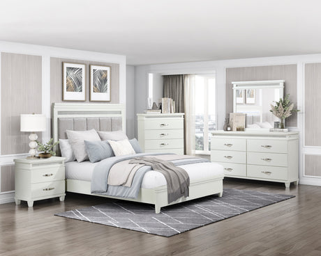 Kidman White/Gray 4-Piece Queen Bedroom Set - Ornate Home