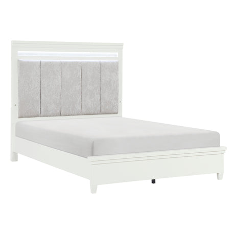 Kidman White/Gray 4-Piece Queen Bedroom Set - Ornate Home