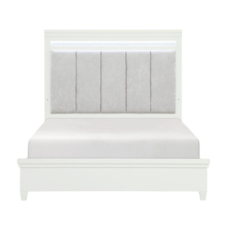 Kidman White/Gray 4-Piece Queen Bedroom Set - Ornate Home