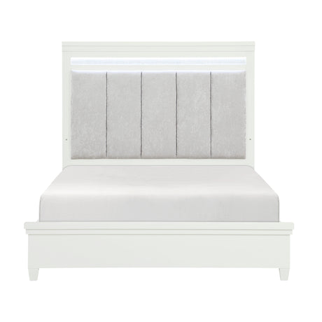 Kidman White/Gray 5-Piece Queen Bedroom Set - Ornate Home