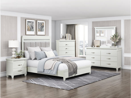 Kidman White/Gray 5-Piece Queen Bedroom Set - Ornate Home