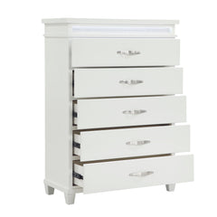 Kidman White/Gray 5-Piece Queen Bedroom Set - Ornate Home