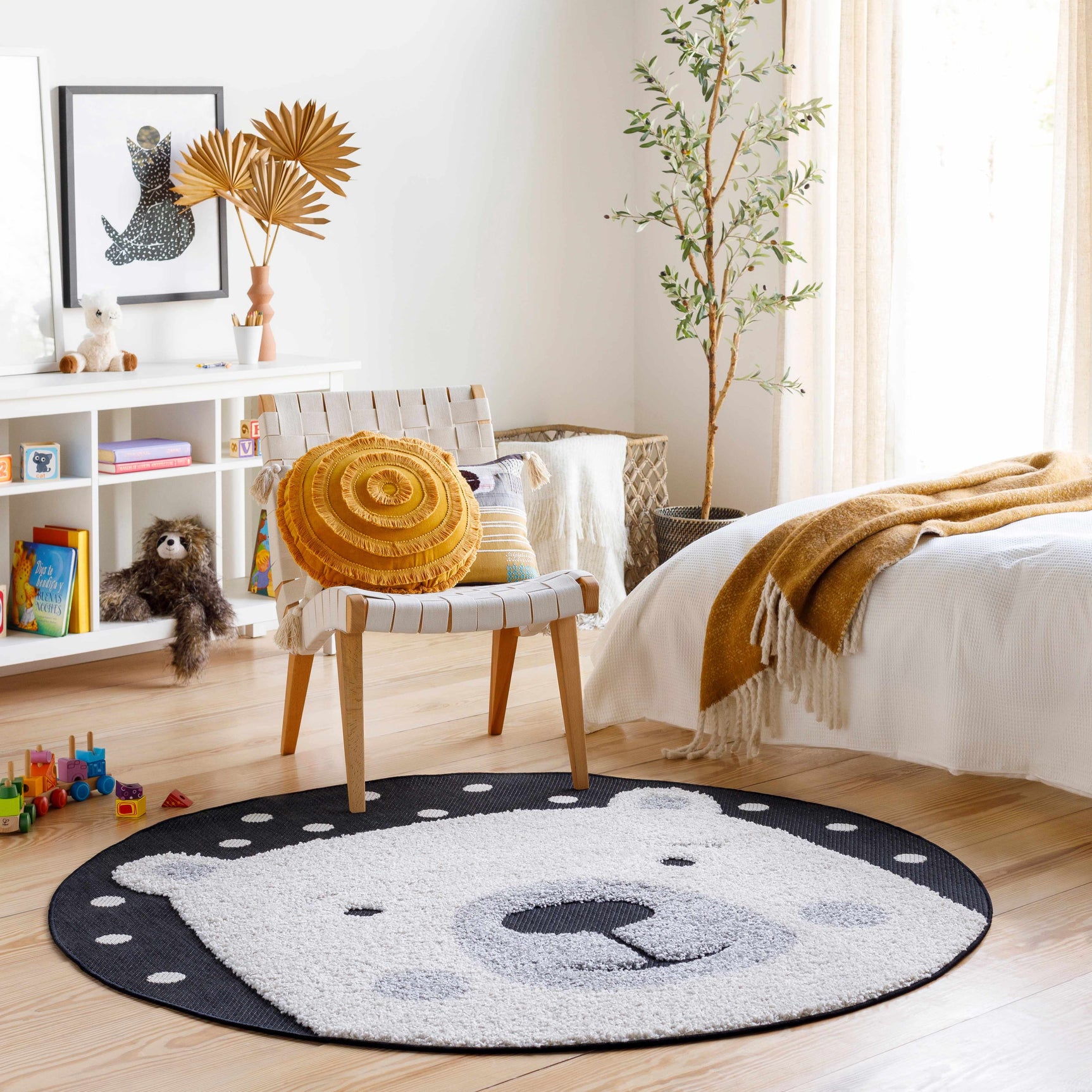 Kids Bear Animal Print Nursery Outdoor Area Rug - Clearance - Ornate Home