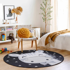 Kids Giraffe Bowtie Animal Print Nursery Outdoor Area Rug - Clearance - Ornate Home