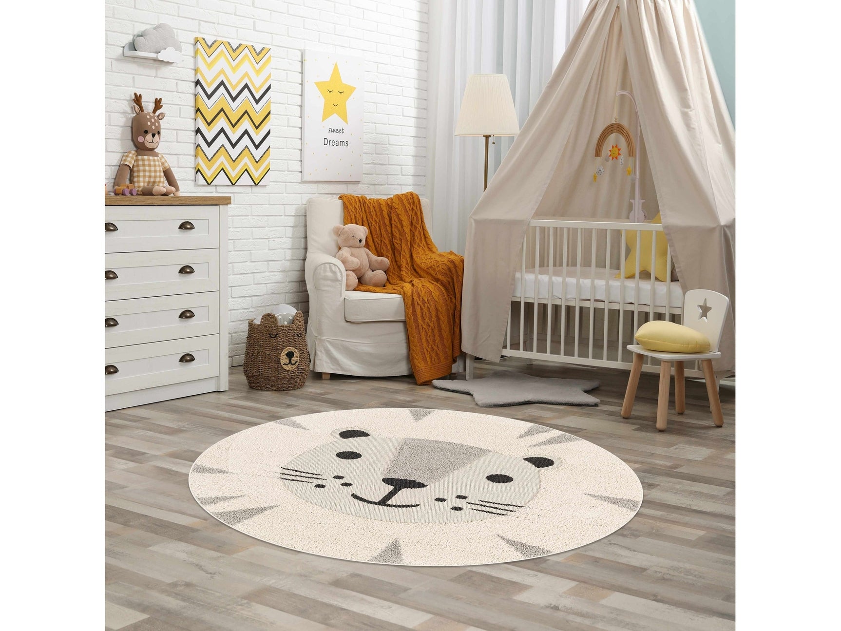 Kids Lion Animal Print Nursery Area Rug - Clearance - Ornate Home