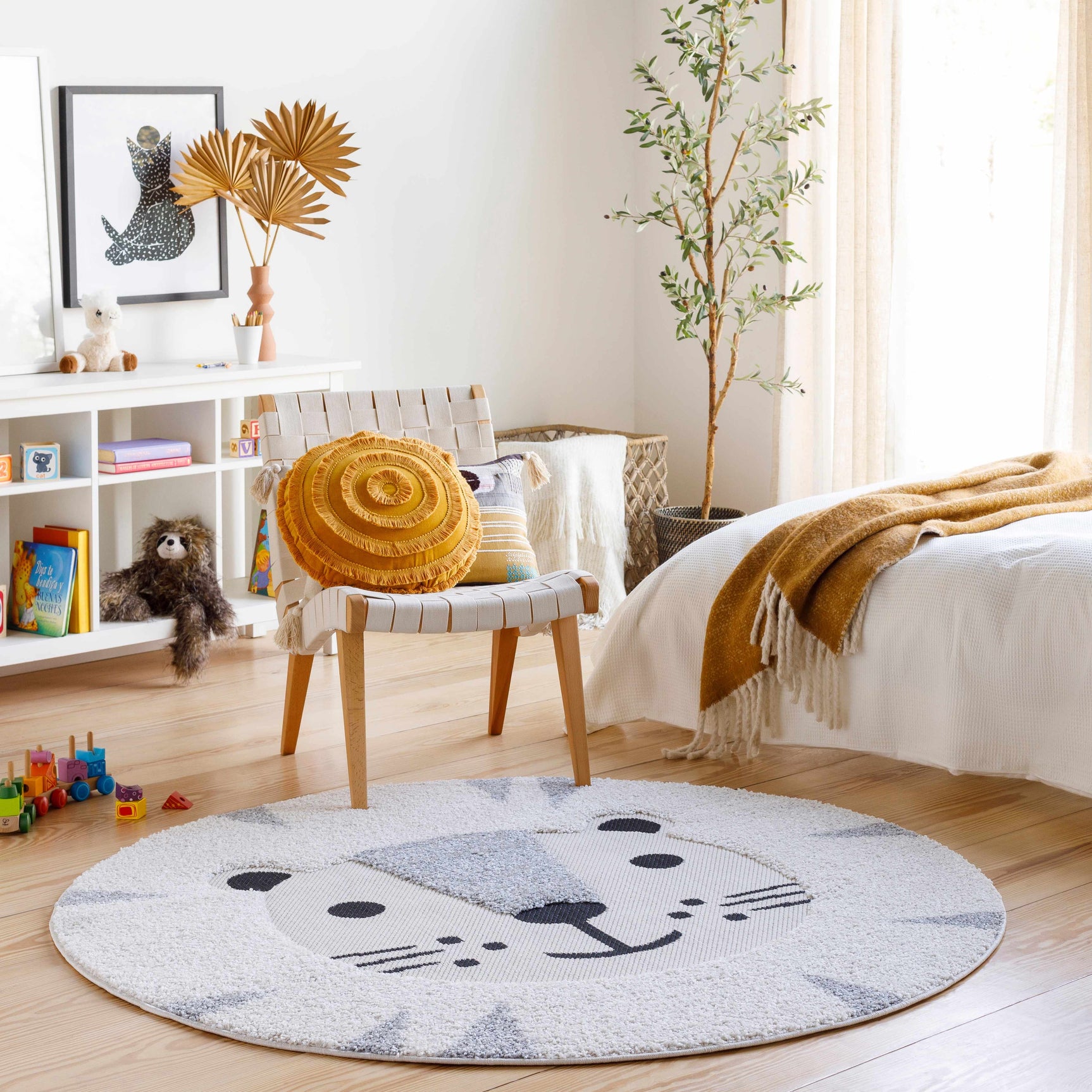 Kids Lion Animal Print Nursery Outdoor Area Rug - Clearance - Ornate Home