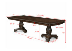 Kiera Coffee Brown 9-Piece Extendable Dining Room Set - Ornate Home