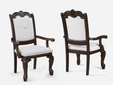 Kiera Coffee Brown/Beige Arm Chair (Set of 2) - Ornate Home