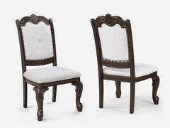 Kiera Coffee Brown/Beige Side Chair (Set of 2) - Ornate Home