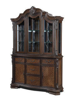 Kiera Coffee Brown Hutch & Buffet - Ornate Home