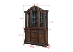 Kiera Coffee Brown Hutch & Buffet - Ornate Home