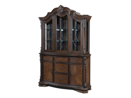Kiera Coffee Brown Hutch - Ornate Home