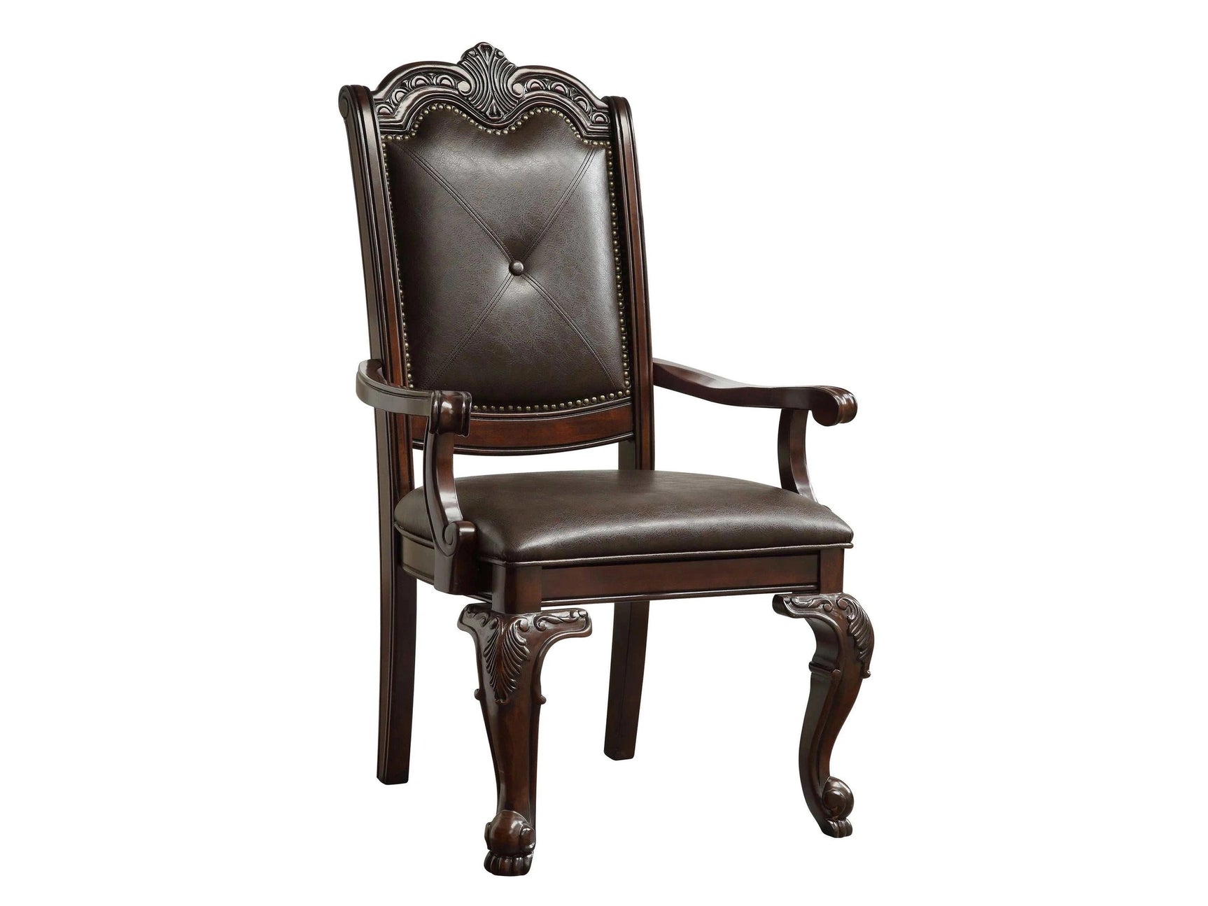 Kiera Rich Dark Brown Arm Chair (Set of 2) - Ornate Home