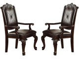 Kiera Rich Dark Brown Arm Chair (Set of 2) - Ornate Home