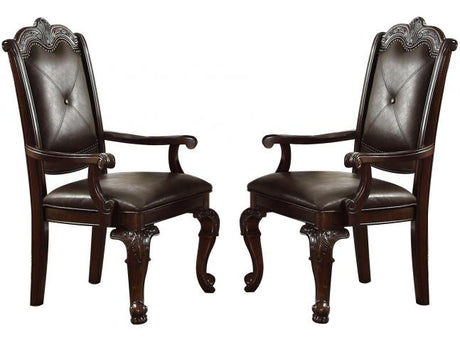 Kiera Rich Dark Brown Arm Chair (Set of 2) - Ornate Home