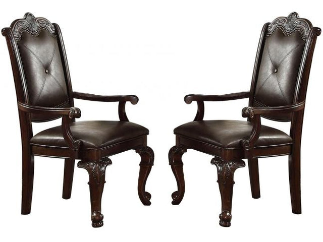 Kiera Rich Dark Brown Arm Chair (Set of 2) - Ornate Home