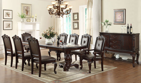 Kiera Rich Dark Brown Formal Dining Room Set / 7pc - Ornate Home