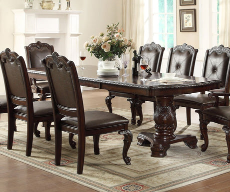 Kiera Rich Dark Brown Formal Dining Room Set / 7pc - Ornate Home