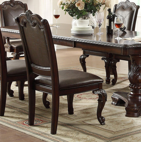 Kiera Rich Dark Brown Formal Dining Room Set / 7pc - Ornate Home