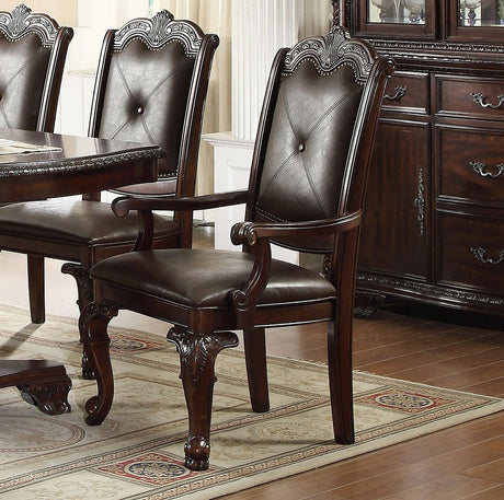 Kiera Rich Dark Brown Formal Dining Room Set / 7pc - Ornate Home