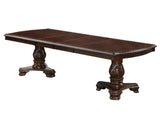 Kiera Rich Dark Brown Formal Dining Table w/ 2x 18" Leaves - Ornate Home