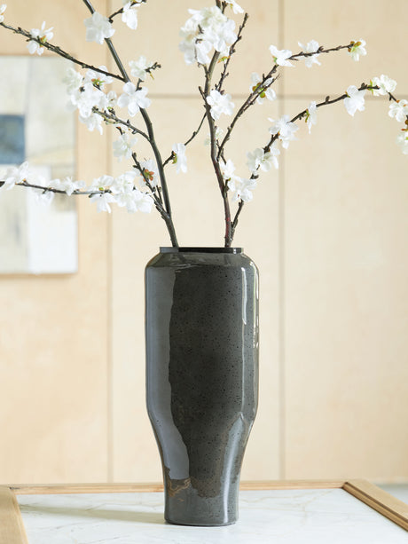 Kierlain Gray/Black Vase (15.38''H) - Ornate Home