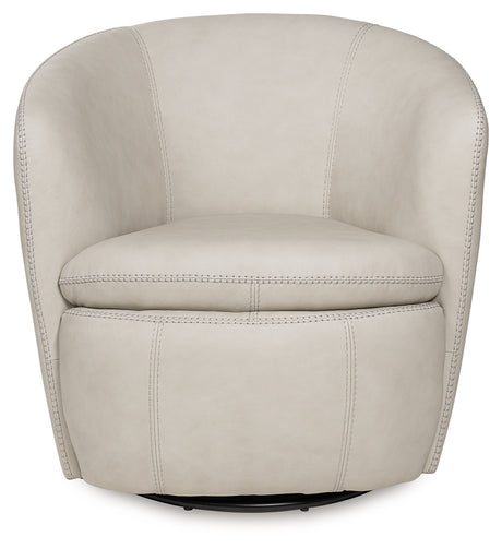 Kierreys Bone Swivel Accent Chair - Ornate Home