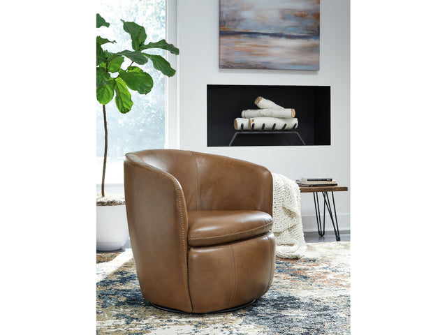 Kierreys Caramel Swivel Chair (Online Special Price) - Ornate Home