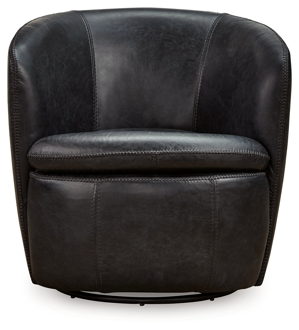 Kierreys Midnight Swivel Chair (Online Special Price) - Ornate Home