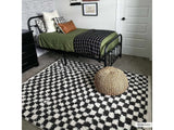 Kieu Black & White Checkered Area Rug - Ornate Home