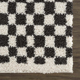 Kieu Black & White Checkered Area Rug - Ornate Home