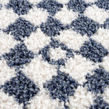 Kieu Blue & White Checkered Area Rug - Ornate Home