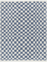 Kieu Blue & White Checkered Area Rug - Ornate Home