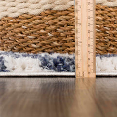 Kieu Blue & White Checkered Area Rug - Ornate Home