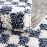 Kieu Blue & White Checkered Area Rug - Ornate Home
