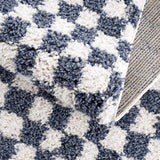 Kieu Blue & White Checkered Area Rug - Ornate Home