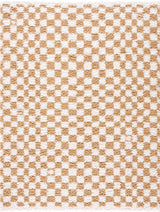 Kieu Mustard & Ivory Checkered Area Rug - Ornate Home