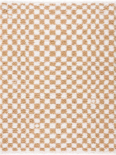 Kieu Mustard & Ivory Checkered Area Rug - Ornate Home