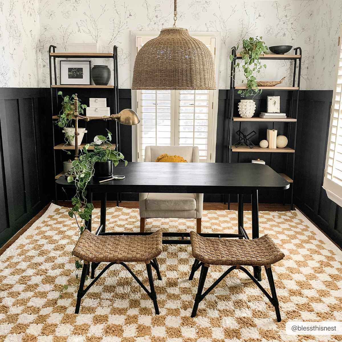 Kieu Mustard & Ivory Checkered Area Rug - Ornate Home