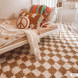 Kieu Mustard & Ivory Checkered Area Rug - Ornate Home