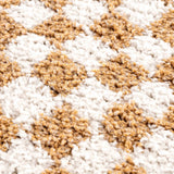 Kieu Mustard & Ivory Checkered Area Rug - Ornate Home