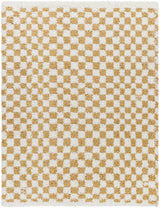 Kieu Mustard & Ivory Checkered Area Rug - Ornate Home