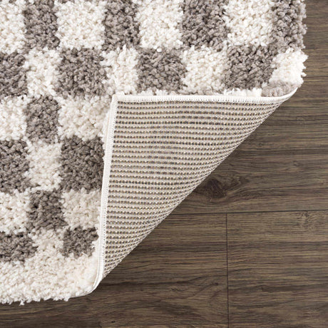 Kieu Taupe Checkered Area Rug - Ornate Home