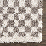 Kieu Taupe Checkered Area Rug - Ornate Home
